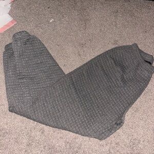 Gray Textured Jogger Pants